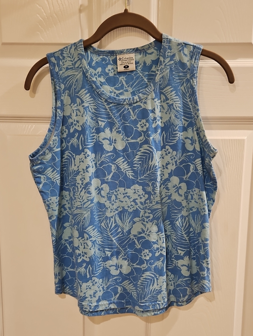 Columbia Blue Floral Tank Top